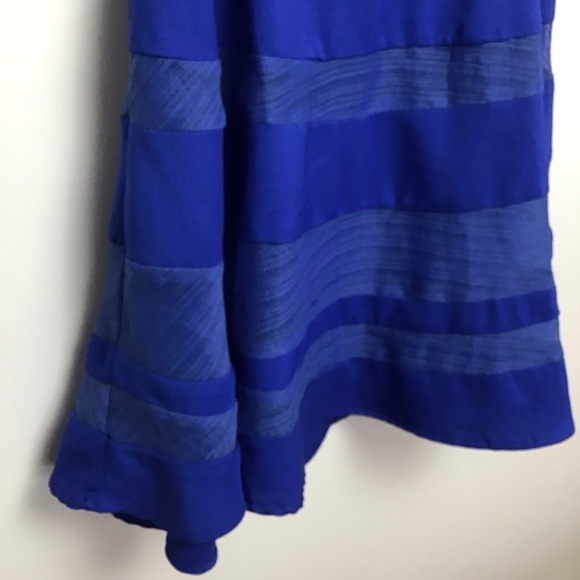 L’atiste by Amy cerulean blue dress fit&flare open back sleeveless sheer medium - Picture 7 of 15